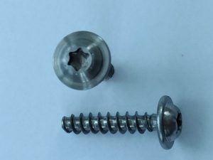 Stainless steel and plastic thread forming screws